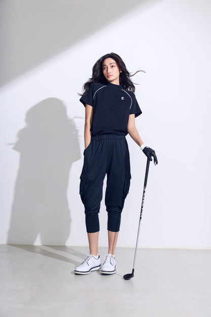 モックネックハーフスリーブシャツ