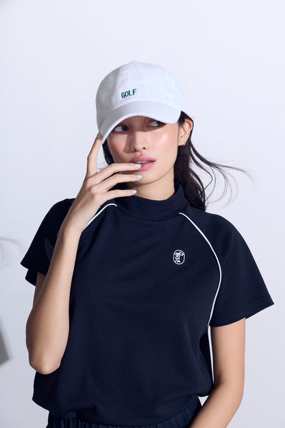 モックネックハーフスリーブシャツ