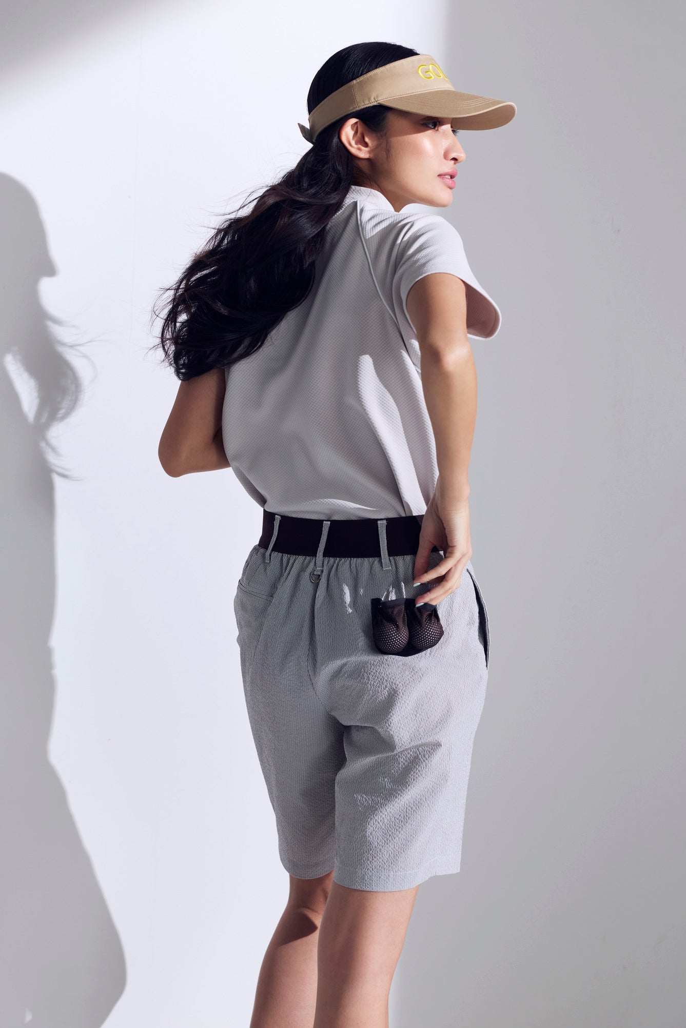 モックネックハーフスリーブシャツ